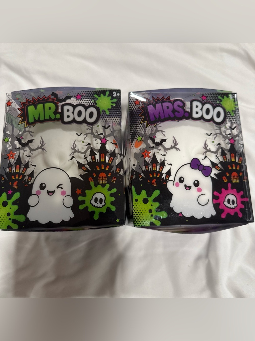 MR. BOO & MRS. BOO Halloween Ghost Party Decorations - White Viral Squishy Ghost
